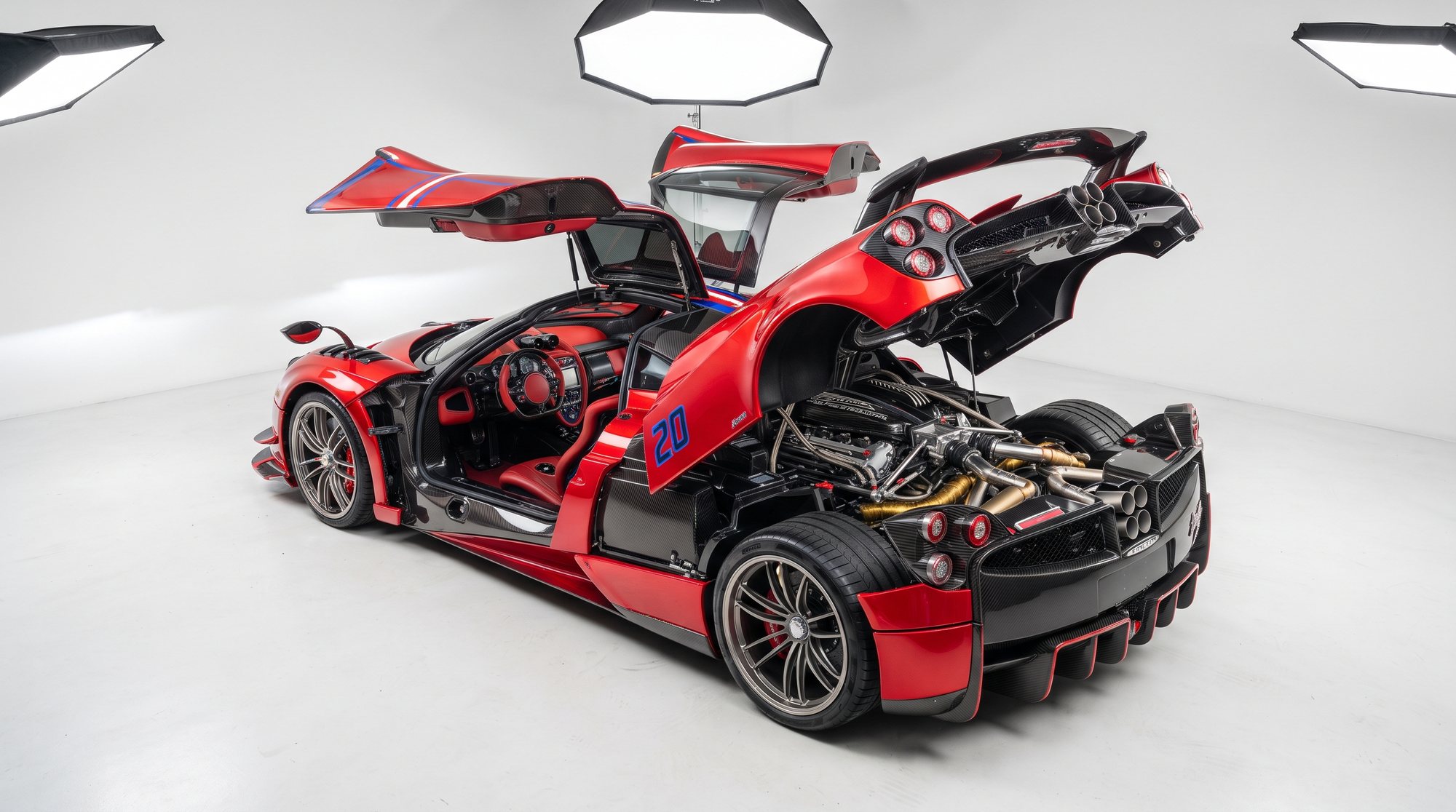 The Tempesta with doors and engine cover raised